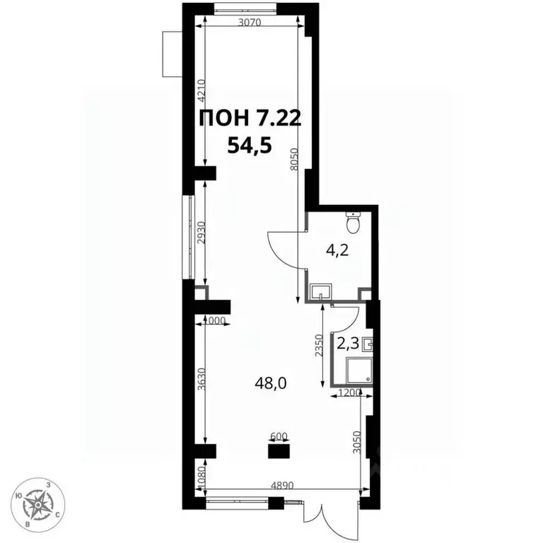 Помещение свободного назначения в Москва № 70 кв-л,  (55 м) - Фото 2