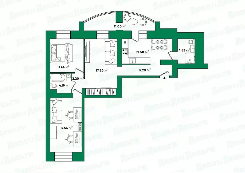 3-к кв. Кировская область, Киров ул. Морозовская, 56 (80.62 м) - Фото 2