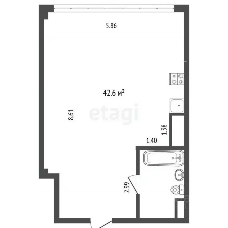 1-к кв. Белгородская область, Белгород ул. Гоголя, 15б (47.6 м) - Фото 2
