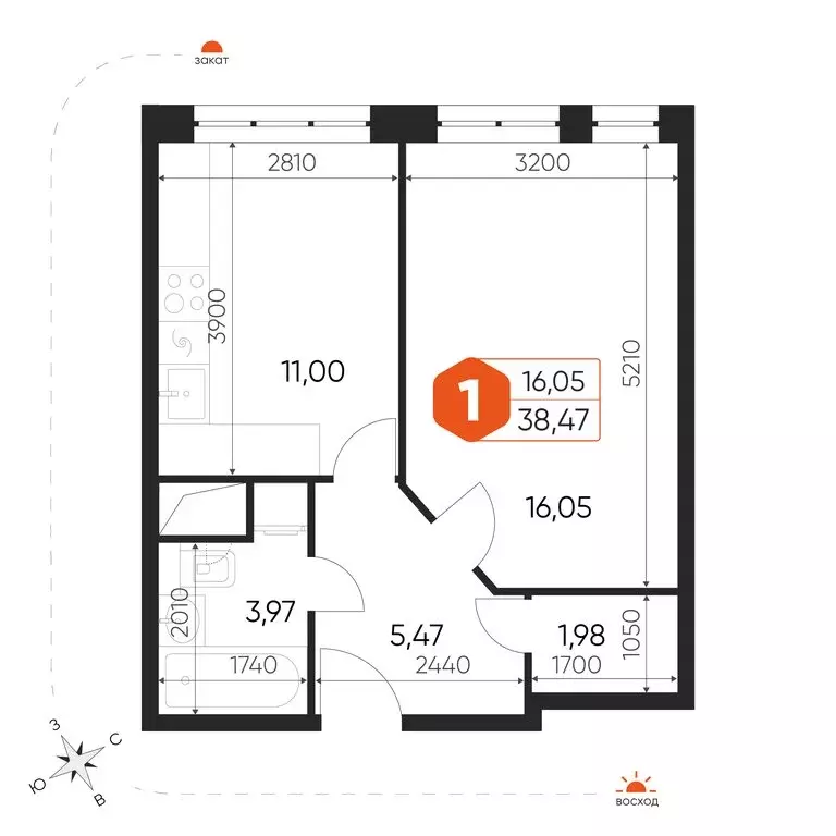 1-комнатная квартира: посёлок городского типа Некрасовский, Заводская ... - Фото 1