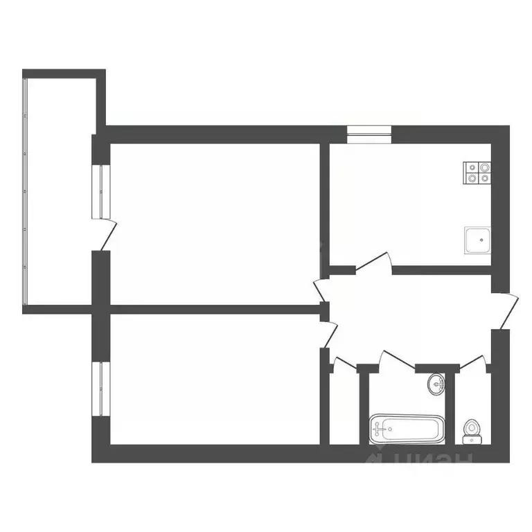 2-к кв. Тульская область, Тула ул. Бондаренко, 7 (47.0 м) - Фото 1