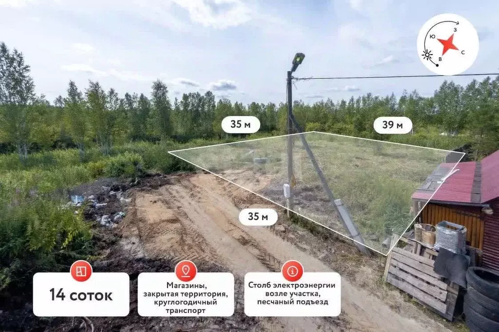 Участок в Тюменская область, Нижнетавдинский муниципальный округ, ... - Фото 1