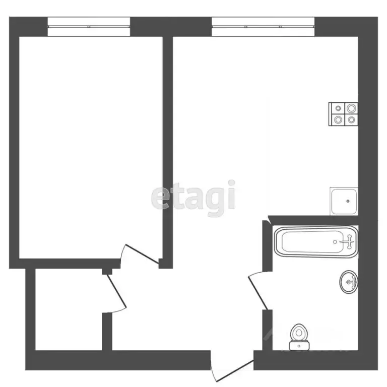 1-к кв. Тюменская область, Тюмень Новгородская ул., 20 (41.2 м) - Фото 1