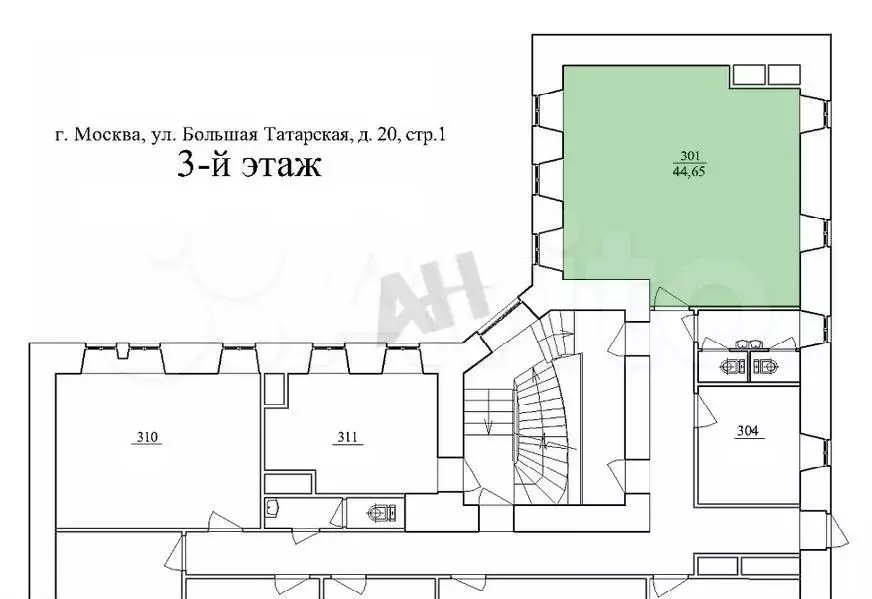 Аренда офиса 44.7 м2 м. Новокузнецкая в цао в - Фото 0