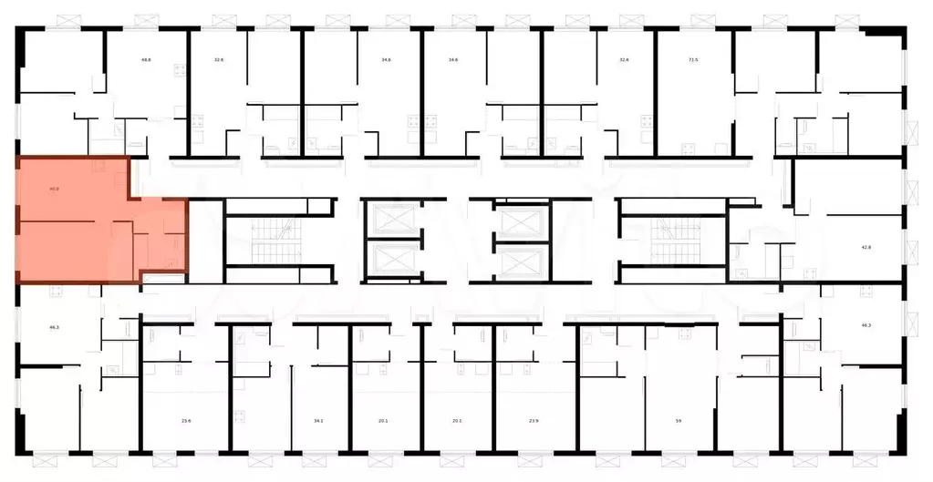 1-к. квартира, 40,9 м, 31/33 эт. - Фото 1