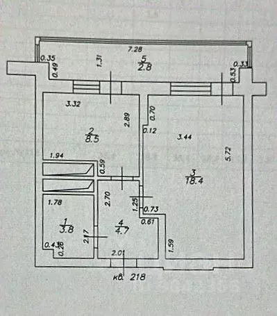 1-к кв. Татарстан, Казань ул. Андрея Адо, 17 (35.4 м) - Фото 2