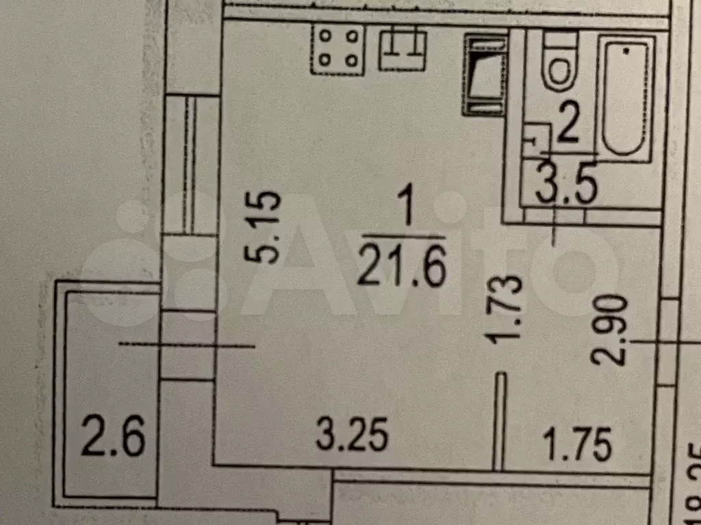 Квартира-студия, 25,1 м, 8/14 эт. - Фото 0