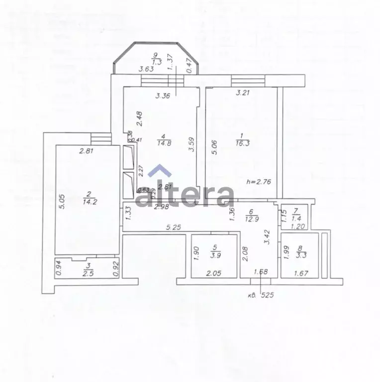 2-к кв. Татарстан, Казань ул. Баки Урманче, 5 (70.0 м) - Фото 2