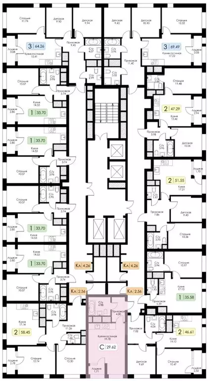 Студия Тульская область, Тула Один жилой комплекс (29.62 м) - Фото 2