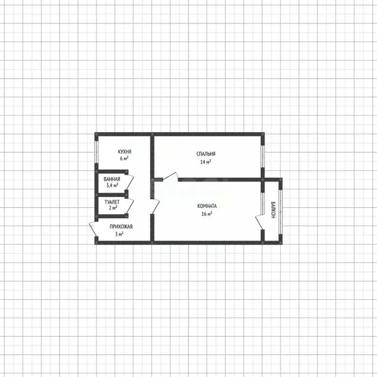 2-к кв. Адыгея, Майкоп Пролетарская ул., 353 (44.4 м) - Фото 2