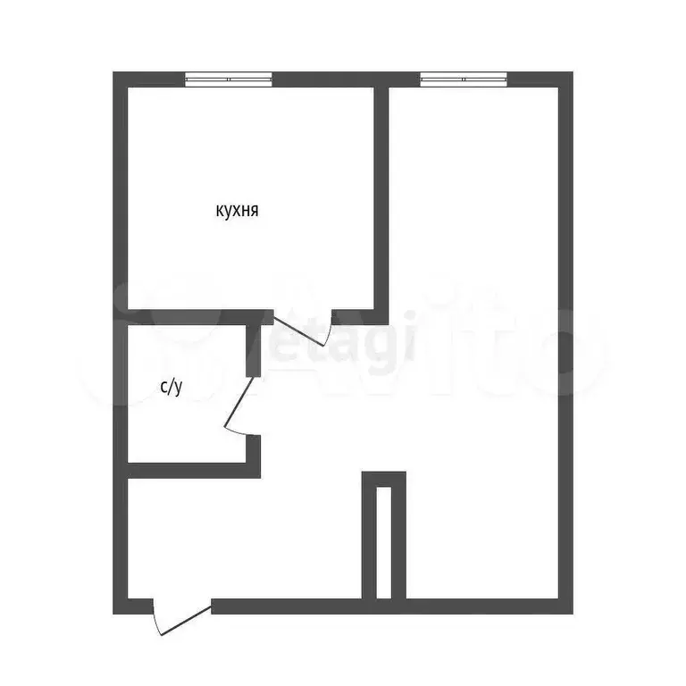 1-к. квартира, 30 м, 1/2 эт. - Фото 0