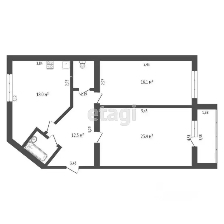2-к кв. Калужская область, Калуга ул. Георгия Димитрова, 24 (79.9 м) - Фото 0