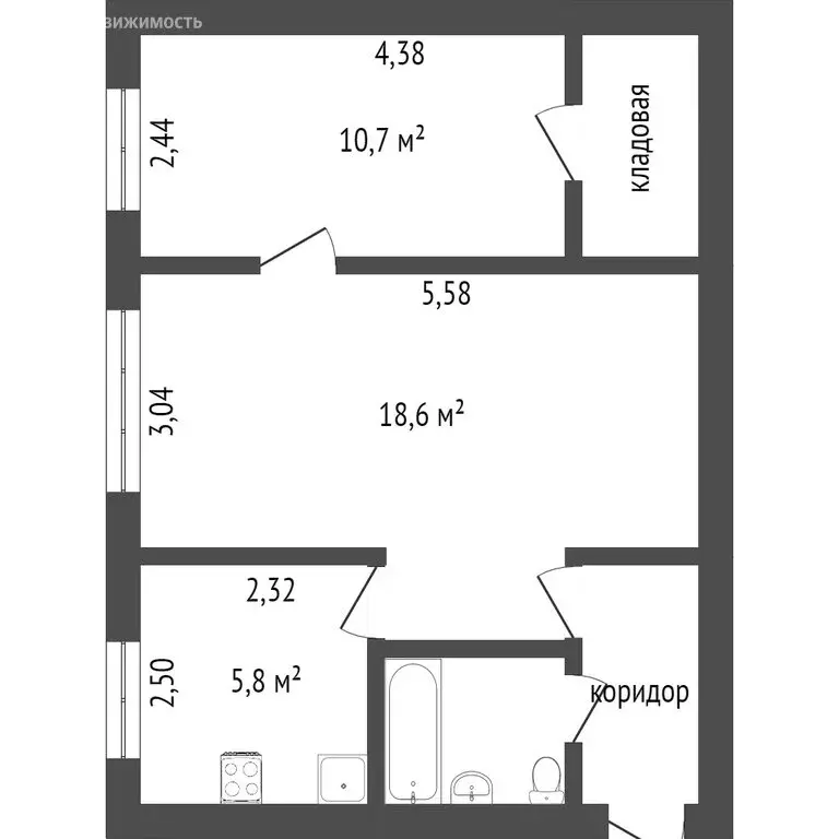 2-комнатная квартира: Ачинск, 2-й микрорайон, 9 (42.7 м) - Фото 1