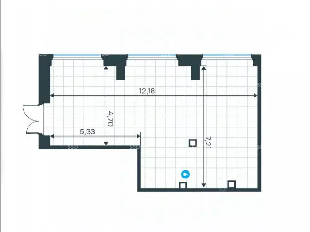 Торговая площадь в Москва Левел Мичуринский жилой комплекс, к13 (76 м) - Фото 2