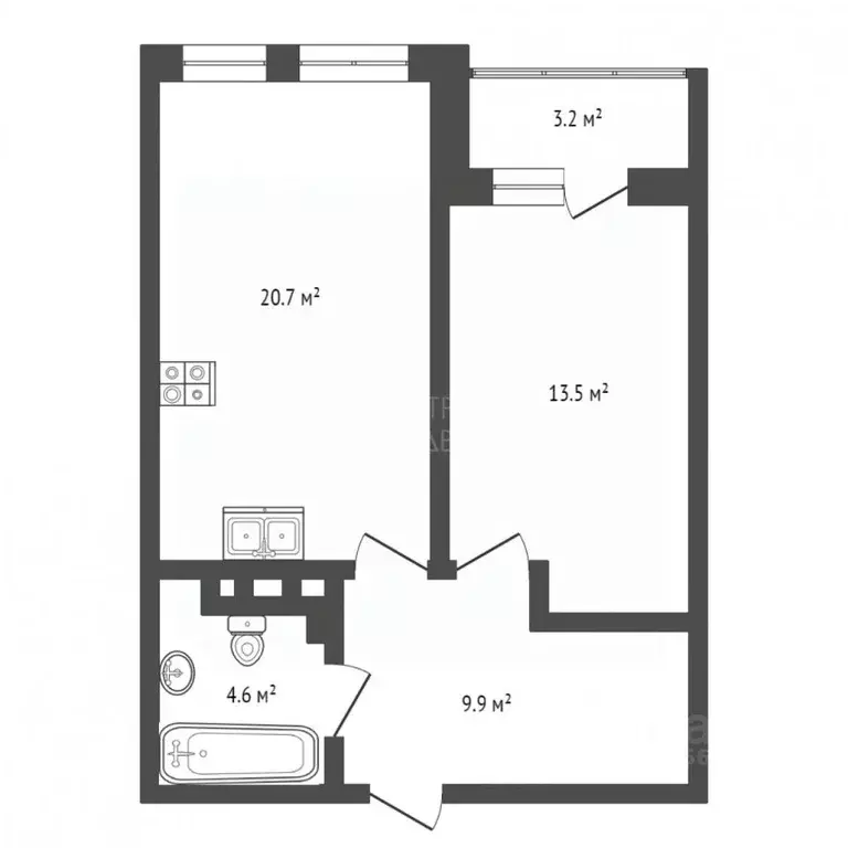1-к кв. Тюменская область, Тюменский муниципальный округ, д. Дударева ... - Фото 2