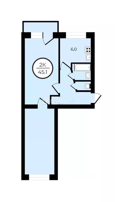 2-к кв. Владимирская область, Ковров ул. Фрунзе, 2 (45.1 м) - Фото 2