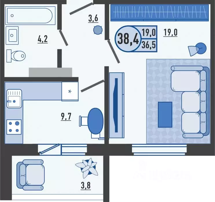 1-к кв. Орловская область, Орловский муниципальный округ, д. Жилина ... - Фото 1