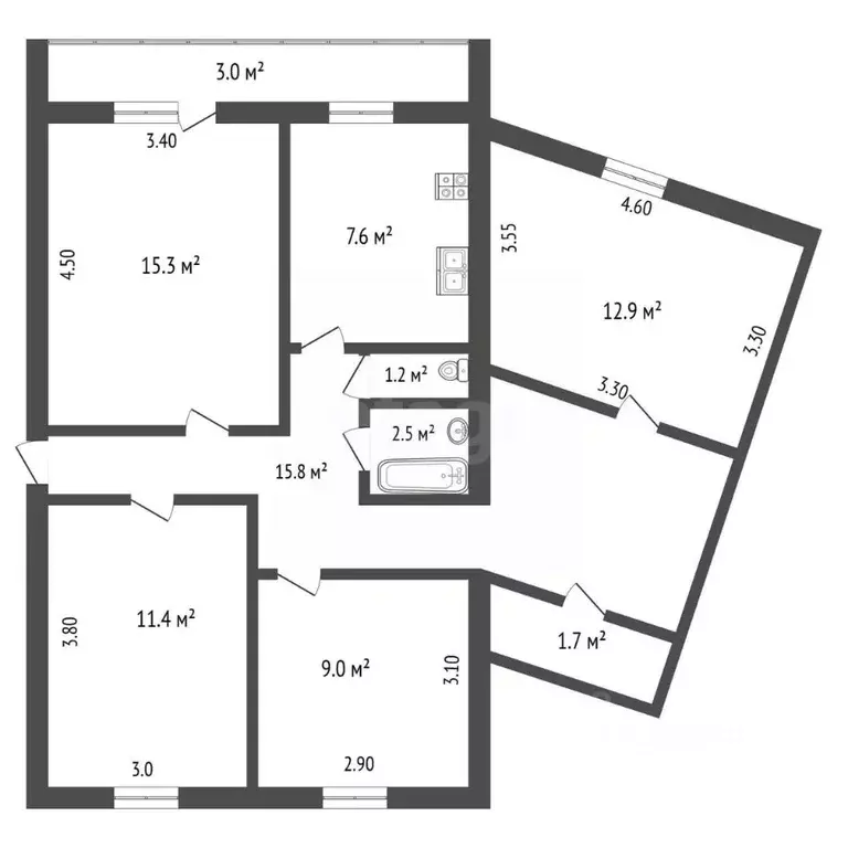4-к кв. Мордовия, Чамзинка рп, 6-й мкр 10 (77.5 м) - Фото 2