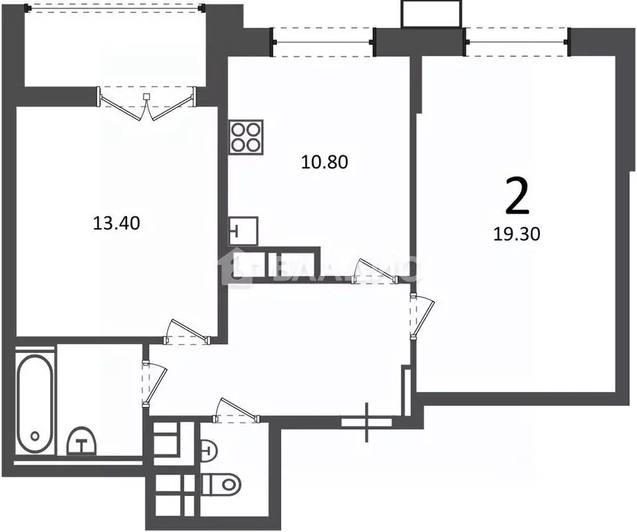 2-к кв. Москва Дмитровское ш., 55А (57.8 м) - Фото 2