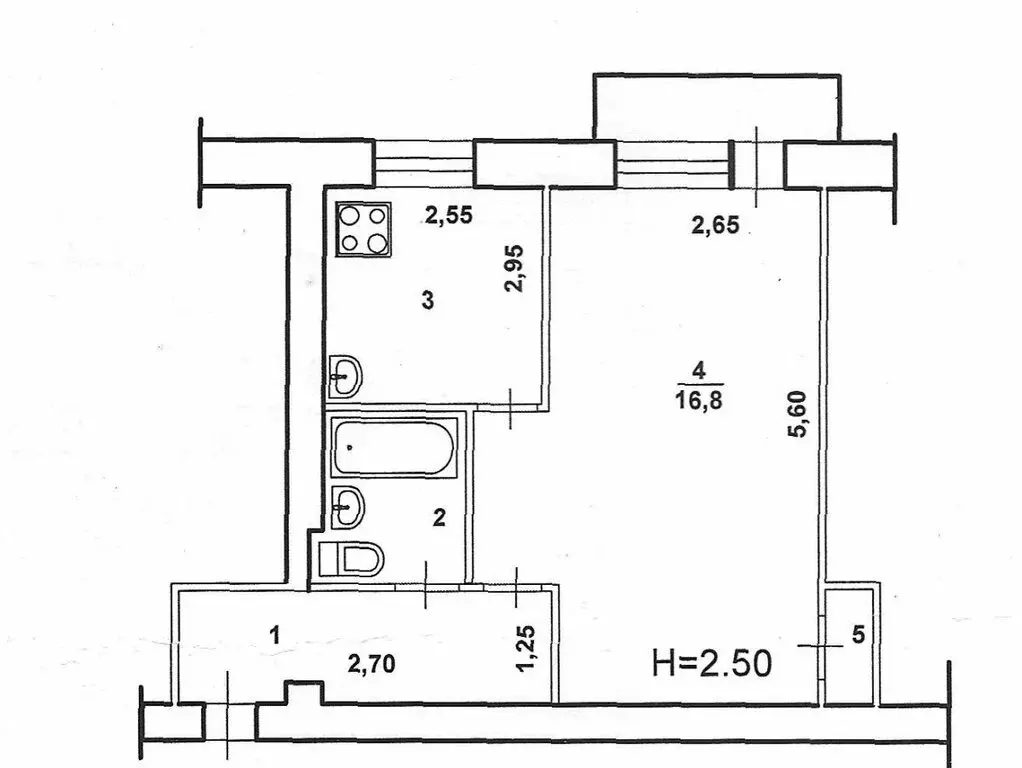 1-комнатная квартира: Волжский, улица имени Космонавтов, 8 (31.9 м) - Фото 1