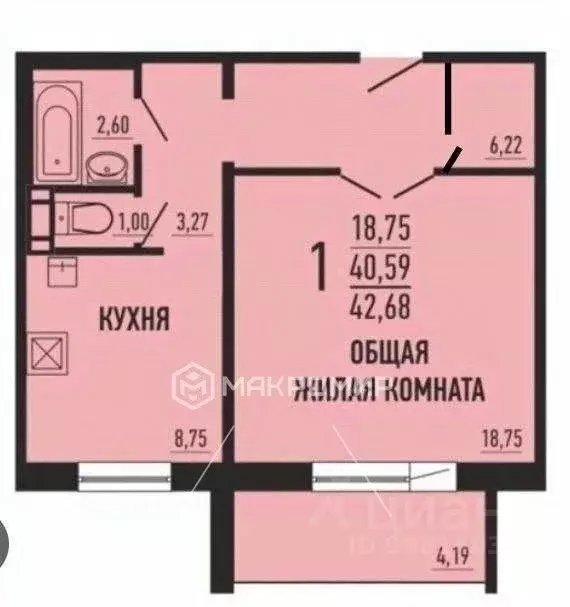 1-к кв. Челябинская область, Челябинск Набережная ул., 7В (40.5 м) - Фото 1