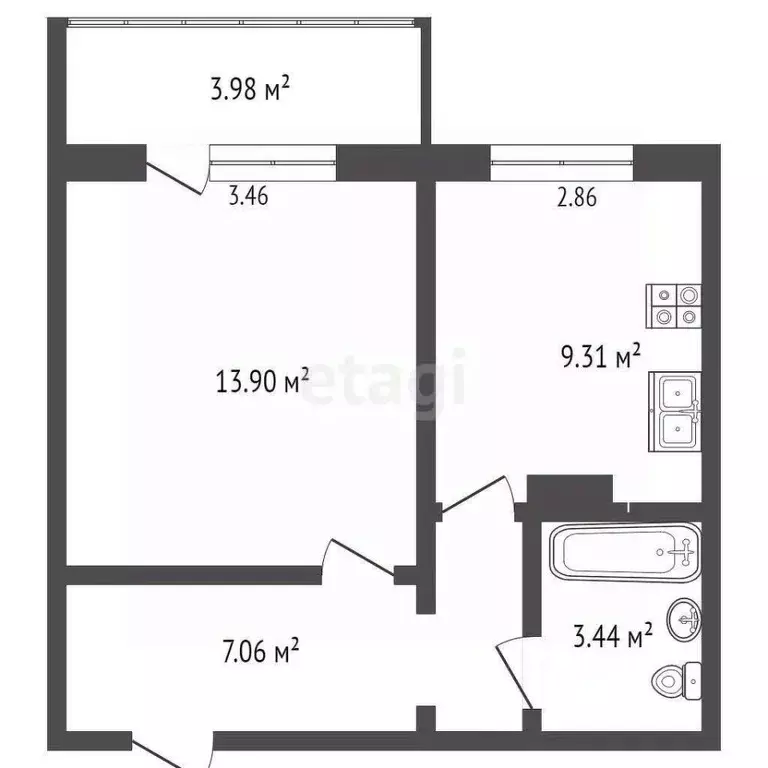 1-к кв. Мордовия, Саранск ул. Тани Бибиной, 17 (33.7 м) - Фото 1