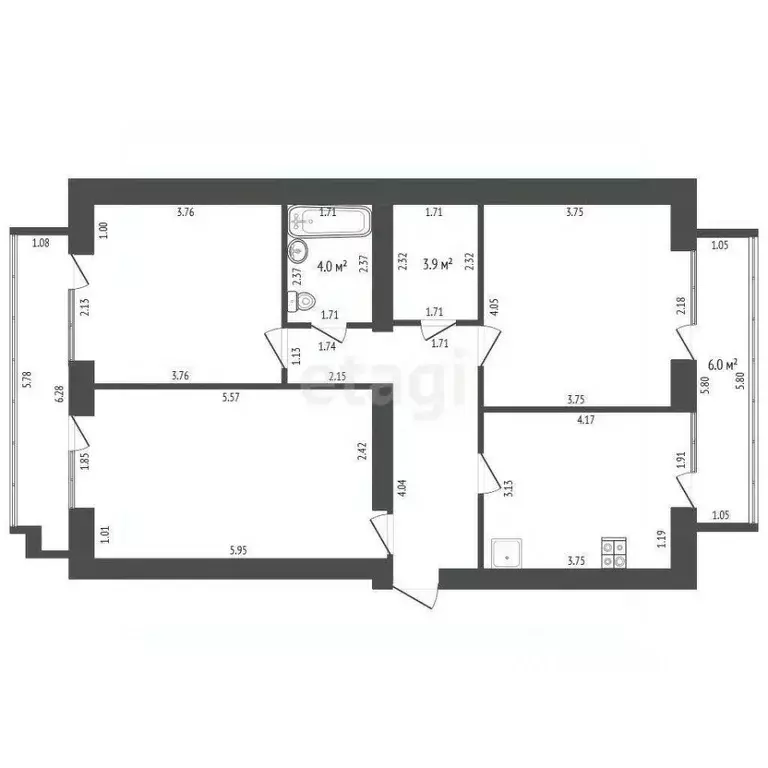 3-к кв. Севастополь ул. Вакуленчука, 28 (82.0 м) - Фото 2