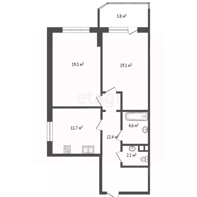 2-к кв. Московская область, Дзержинский Угрешская ул., 32 (67.3 м) - Фото 2