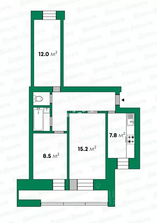 3-к кв. Кировская область, Киров ул. Чернышевского, 45 (59.2 м) - Фото 2