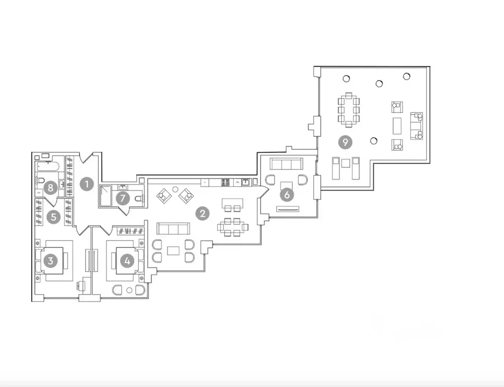 5-к кв. Москва просп. Академика Сахарова, 7 (208.0 м) - Фото 1