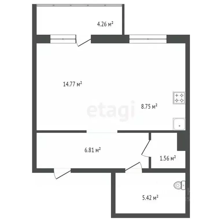 1-к кв. Красноярский край, Красноярск просп. 60 лет Образования СССР, ... - Фото 2