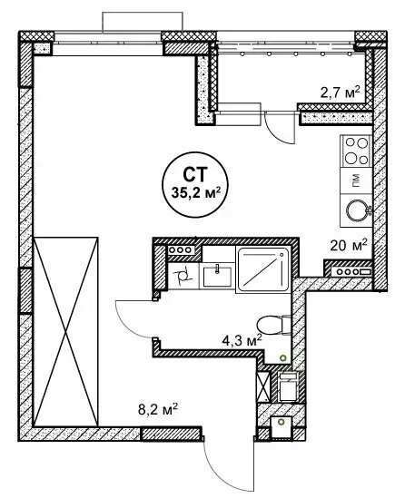 1-комнатная квартира: Нижний Новгород, посёлок Cовхоза Цветы (35.2 м) - Фото 1