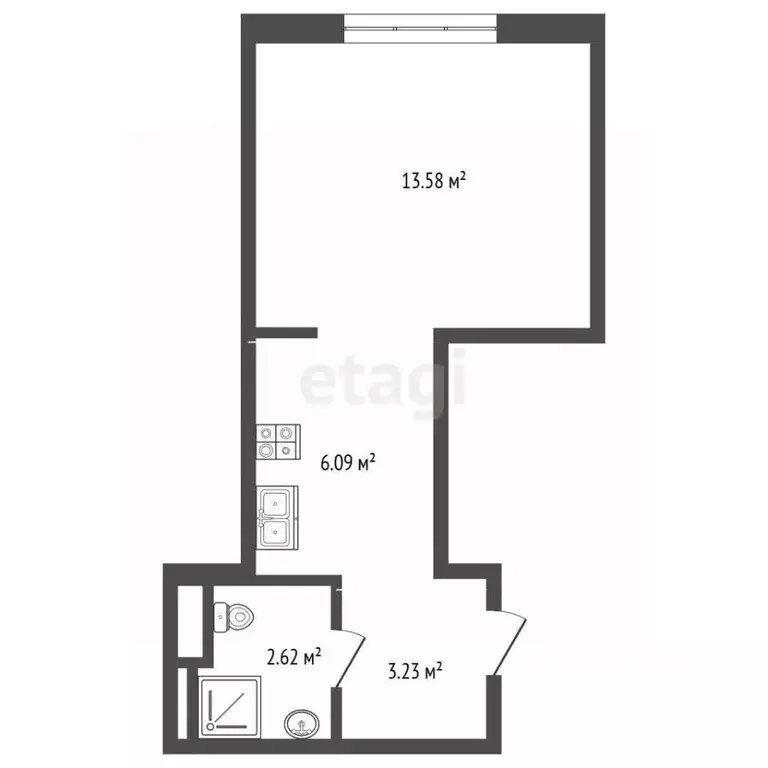 Студия Москва Очаковское ш., 5к6 (25.0 м) - Фото 1