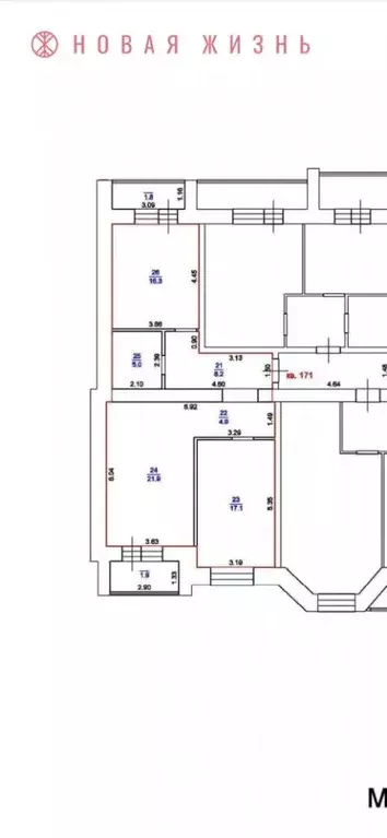 2-к кв. Самарская область, Кинель Украинская ул., 36 (73.4 м) - Фото 2