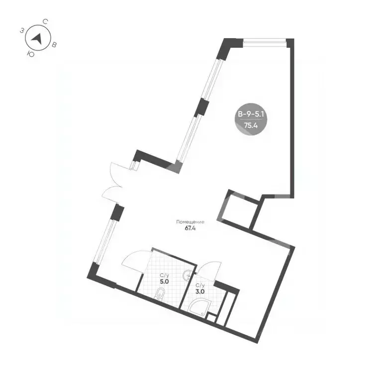 Помещение свободного назначения в Москва 4-я оч., Шагал жилой ... - Фото 2