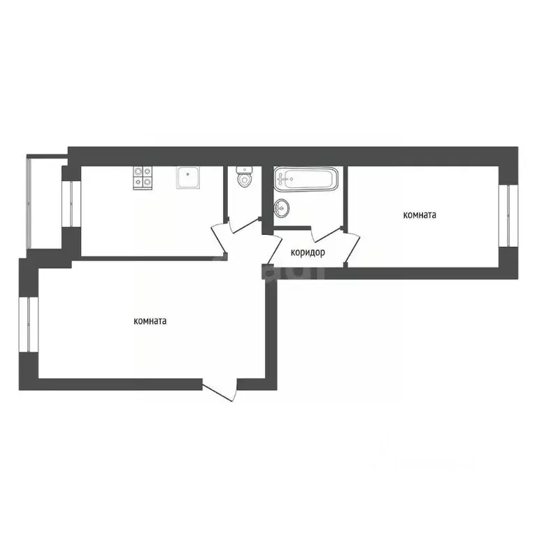 2-к кв. Воронежская область, с. Новая Усмань ул. 70 лет Победы, 13 ... - Фото 2