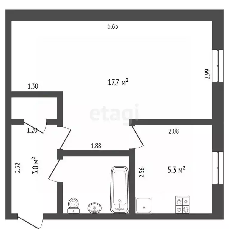 1-к кв. Тюменская область, Тюмень Тульская ул., 7 (29.6 м) - Фото 1