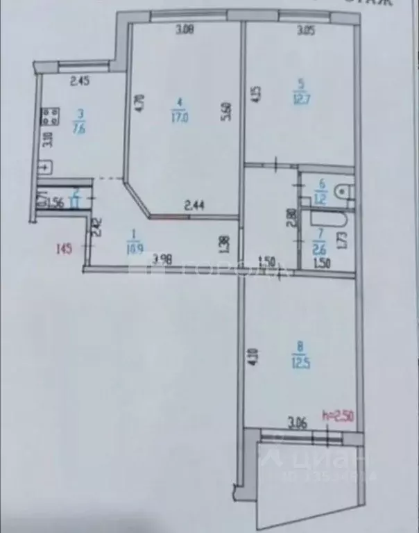 3-к кв. Алтайский край, Барнаул ул. Анатолия, 224 (65.3 м) - Фото 2