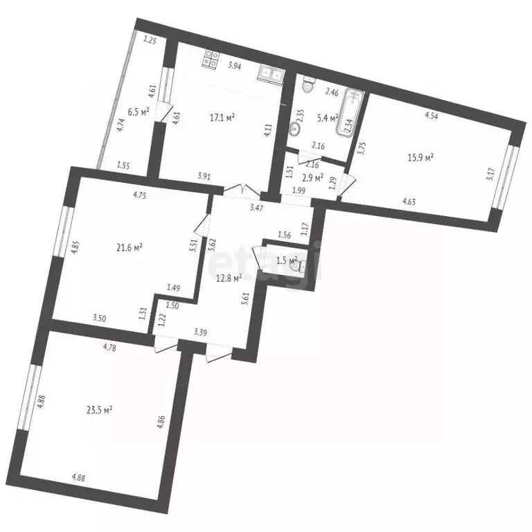 3-к кв. Башкортостан, Стерлитамак ул. Артема, 70 (100.7 м) - Фото 2