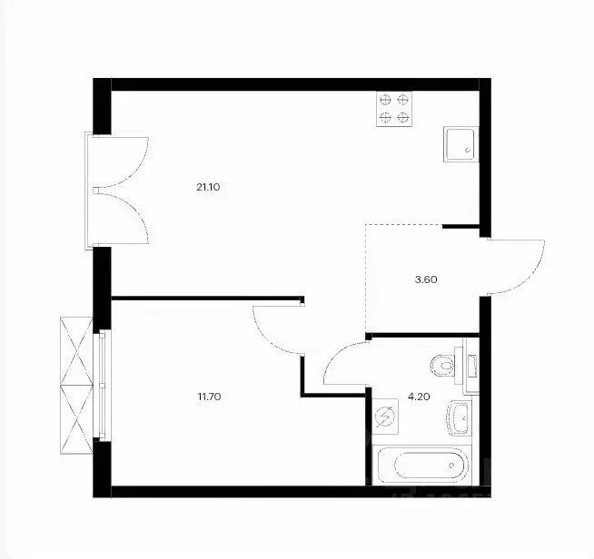2-к кв. Москва бул. Чкаловский, 9к2 (40.6 м) - Фото 2