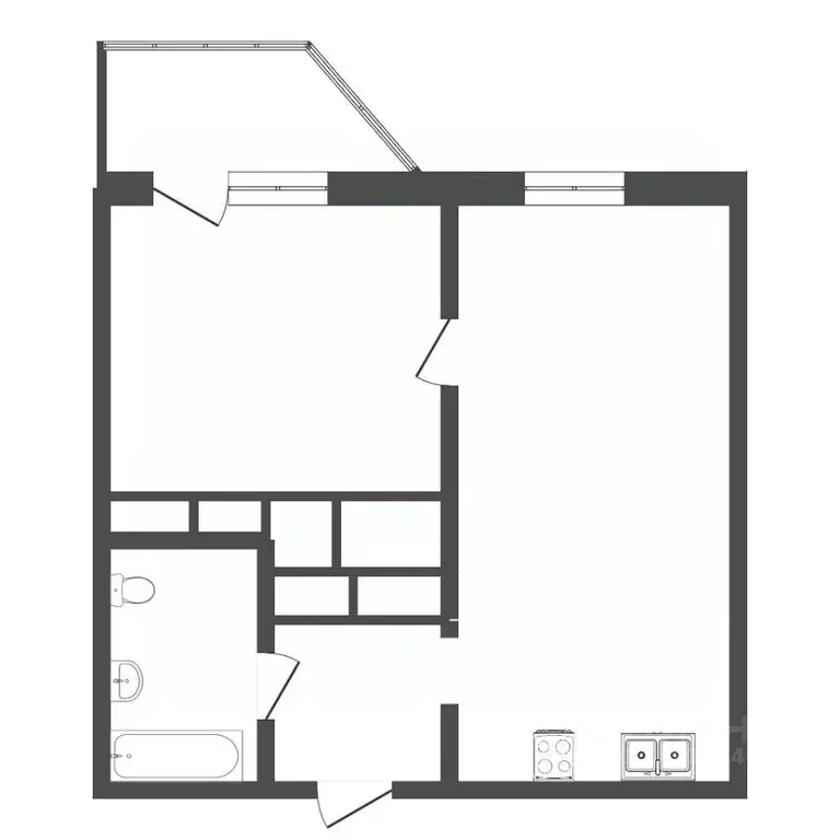 1-к кв. Тюменская область, Тюмень ул. Андрея Бушуева, 6 (42.6 м) - Фото 2