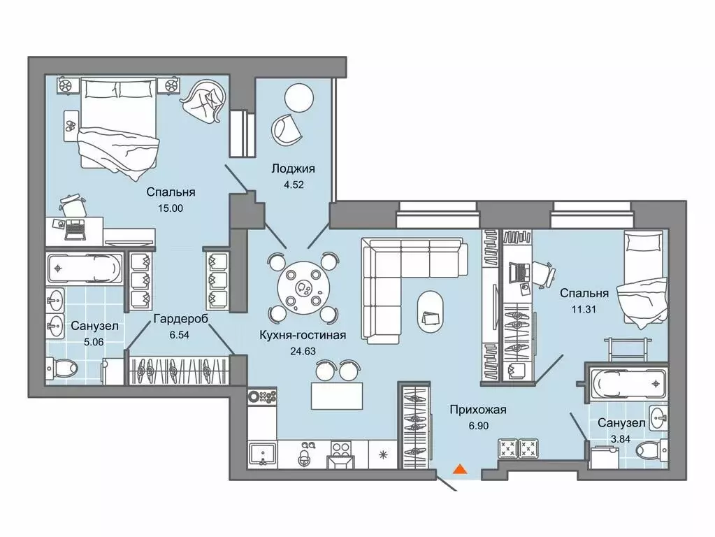 2-комнатная квартира: Киров, улица Дмитрия Козулева, 2к3 (76 м) - Фото 1