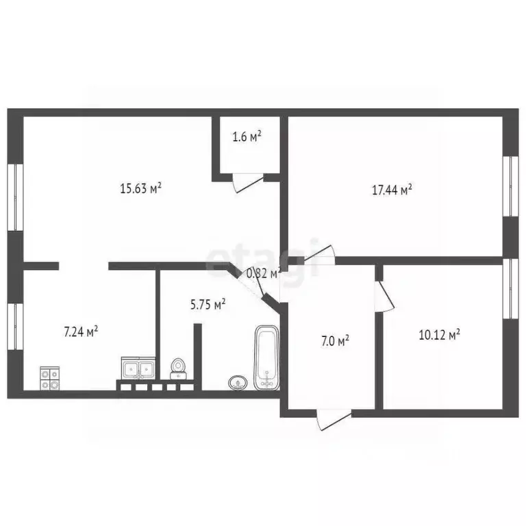3-к кв. Ямало-Ненецкий АО, Ноябрьск просп. Мира, 6 (65.4 м) - Фото 2