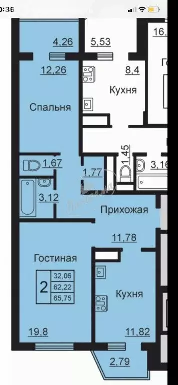 2-комнатная квартира: Калуга, Минская улица, 9 (66.6 м) - Фото 0