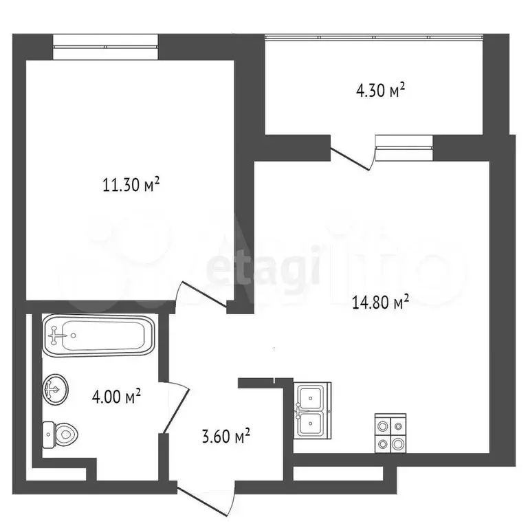 1-к. квартира, 38 м, 3/4 эт. - Фото 0