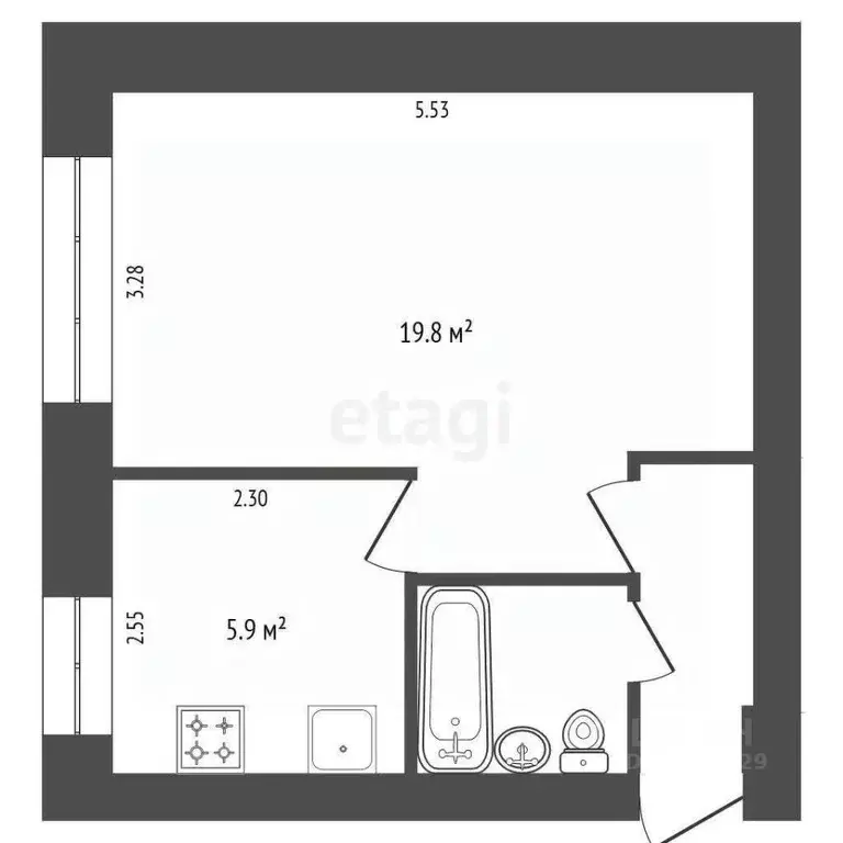 1-к кв. Архангельская область, Архангельск Троицкий просп., 121к1 ... - Фото 2