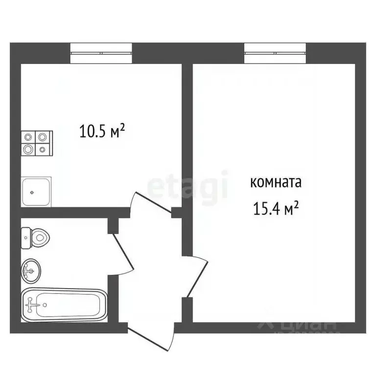 1-к кв. Свердловская область, Первоуральск ул. Чусовая, 1к1 (34.8 м) - Фото 2