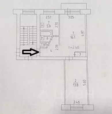 2-к кв. Пермский край, Пермь ул. Гусарова, 8 (44.5 м) - Фото 2