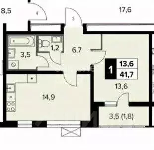 2-к кв. Московская область, Ленинский городской округ, пос. Битца ... - Фото 2