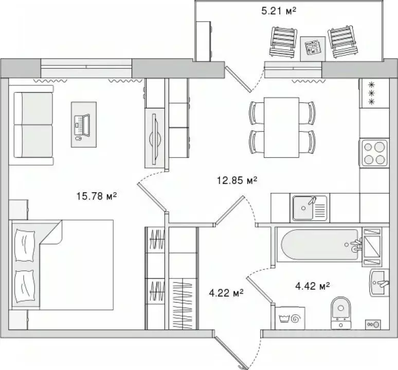 1-к кв. Санкт-Петербург Белоостровская ул., 10к2 (42.48 м) - Фото 0